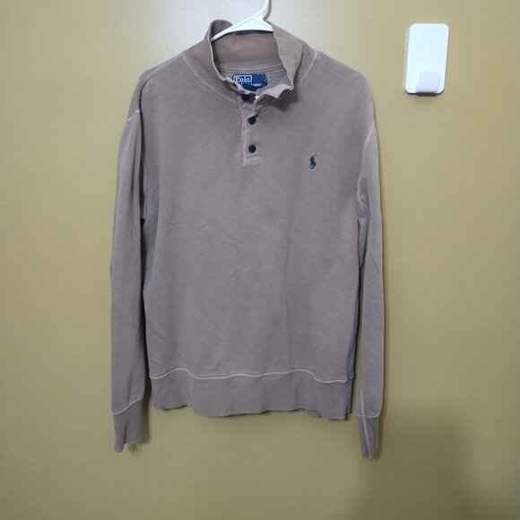 VTG Y2K Polo Ralph Lauren Long Slv Cotton Blend Henley Style Pullover L Designer - Picture 1 of 7